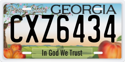GA license plate CXZ6434