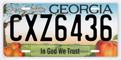 GA license plate CXZ6436