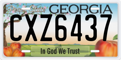 GA license plate CXZ6437