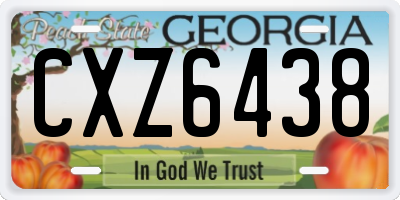 GA license plate CXZ6438