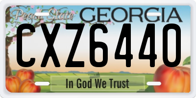 GA license plate CXZ6440