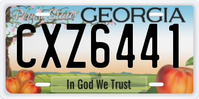 GA license plate CXZ6441