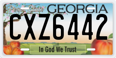 GA license plate CXZ6442