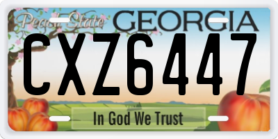 GA license plate CXZ6447