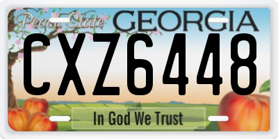 GA license plate CXZ6448