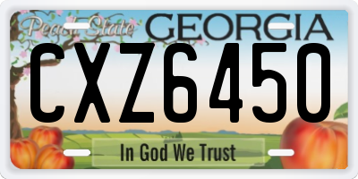 GA license plate CXZ6450