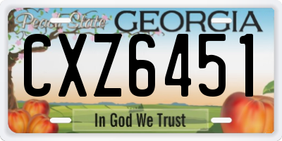 GA license plate CXZ6451