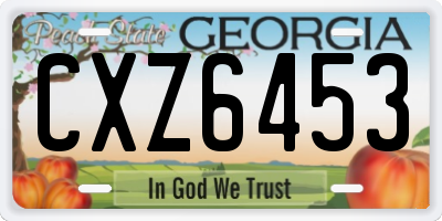 GA license plate CXZ6453