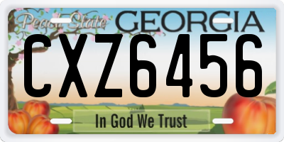 GA license plate CXZ6456