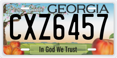 GA license plate CXZ6457