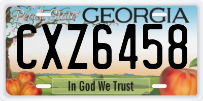 GA license plate CXZ6458