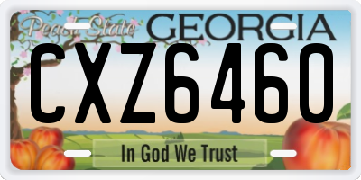 GA license plate CXZ6460