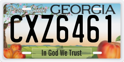 GA license plate CXZ6461