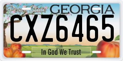 GA license plate CXZ6465