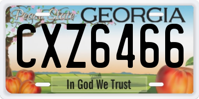 GA license plate CXZ6466
