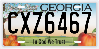 GA license plate CXZ6467