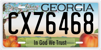 GA license plate CXZ6468