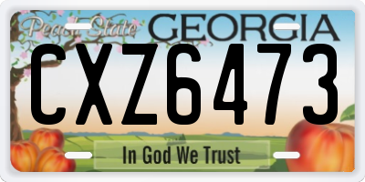 GA license plate CXZ6473