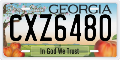 GA license plate CXZ6480