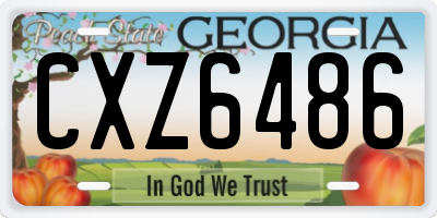 GA license plate CXZ6486
