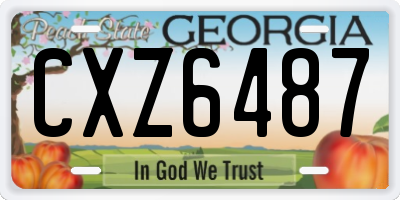 GA license plate CXZ6487