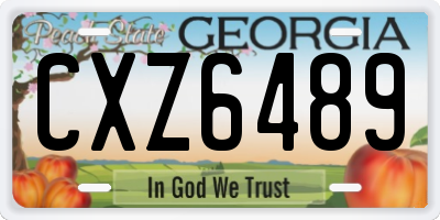 GA license plate CXZ6489