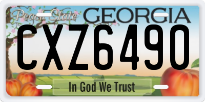 GA license plate CXZ6490