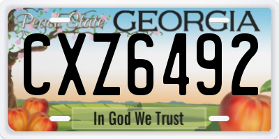 GA license plate CXZ6492