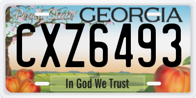 GA license plate CXZ6493