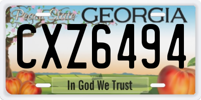 GA license plate CXZ6494