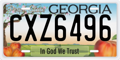 GA license plate CXZ6496