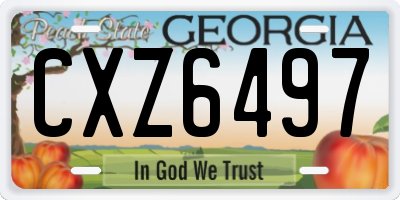GA license plate CXZ6497