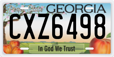 GA license plate CXZ6498