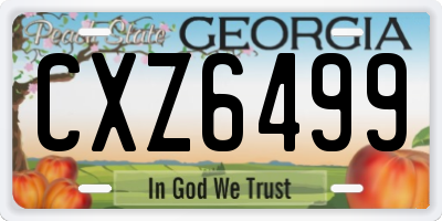 GA license plate CXZ6499