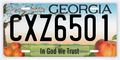 GA license plate CXZ6501