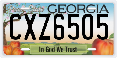 GA license plate CXZ6505