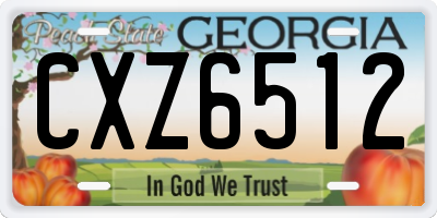 GA license plate CXZ6512