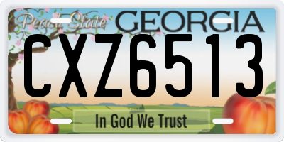 GA license plate CXZ6513