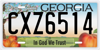 GA license plate CXZ6514