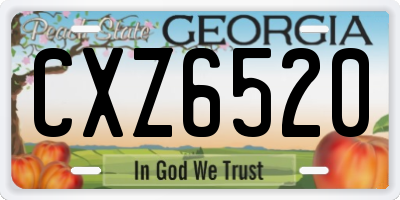 GA license plate CXZ6520