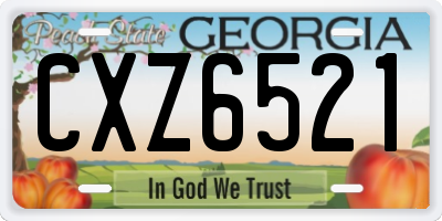 GA license plate CXZ6521