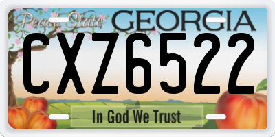 GA license plate CXZ6522