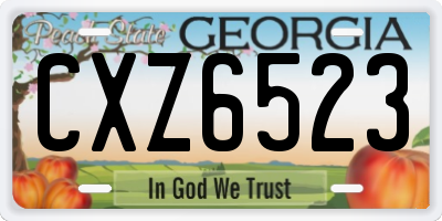 GA license plate CXZ6523