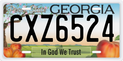 GA license plate CXZ6524