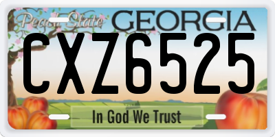 GA license plate CXZ6525