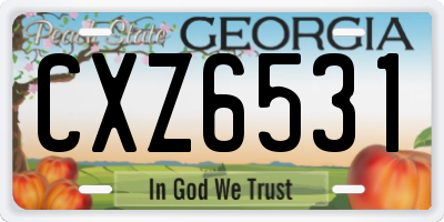 GA license plate CXZ6531