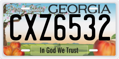 GA license plate CXZ6532