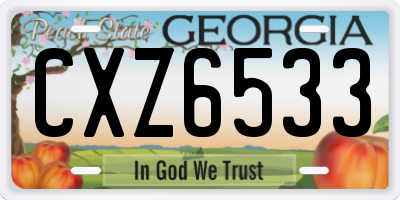 GA license plate CXZ6533