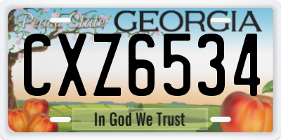 GA license plate CXZ6534