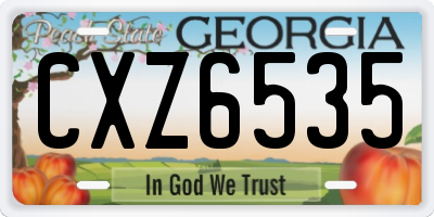 GA license plate CXZ6535